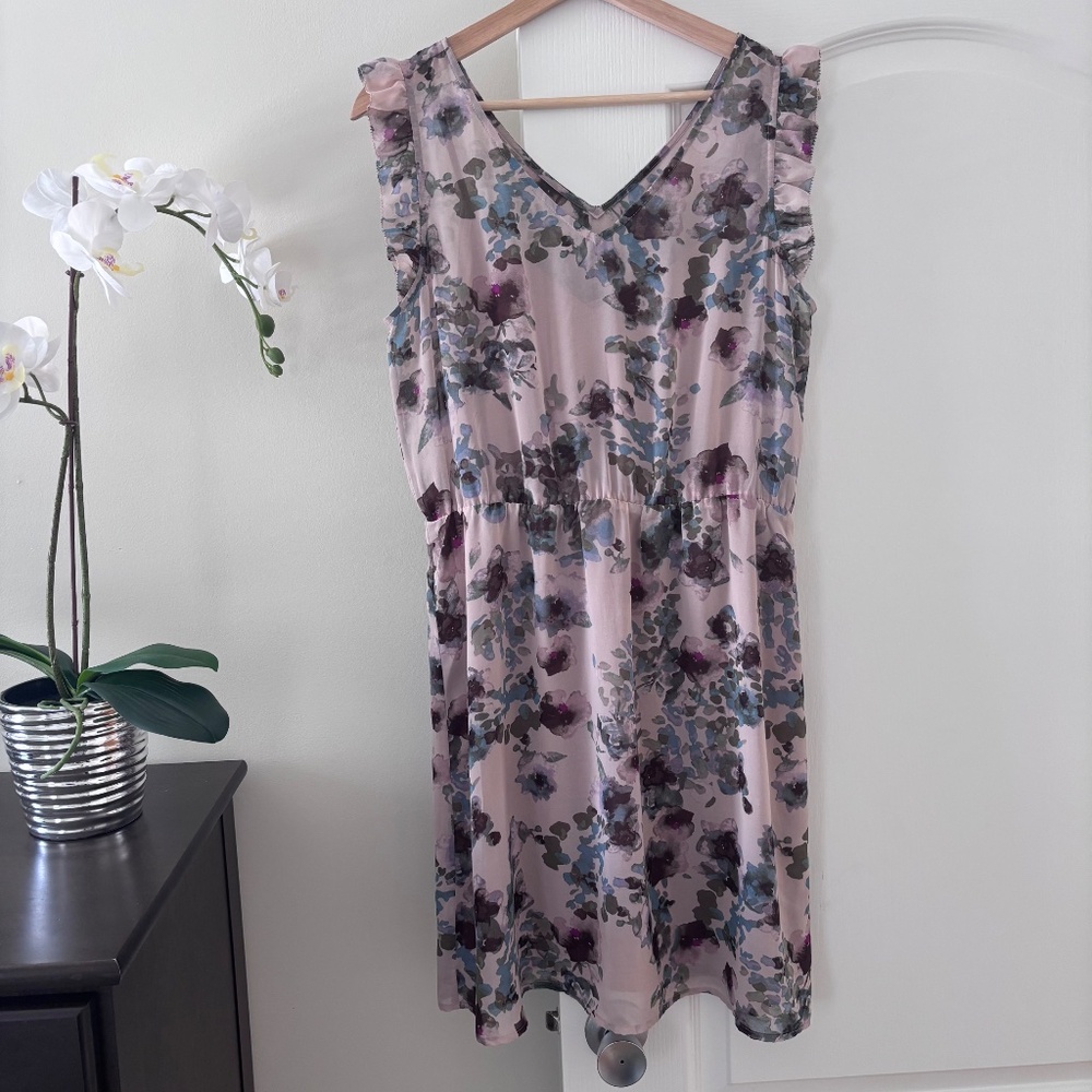RW & Co. Floral Sheer Mini Dress Women’s Size Medium